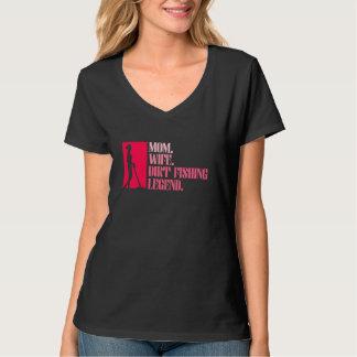 T-shirt Maman. Femme. Légende de la pêche à la terre - Dét
