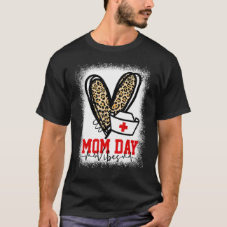 T-shirt Maman Fête Des Mères Comme Infirmière Coeur Léopar