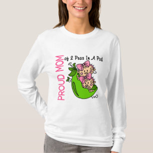 T-shirt Maman fière de 2 pois dans une cosse (filles)