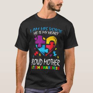 T-shirt Maman fière de l'autisme Cœur Mère Morceau de puzz