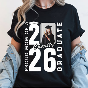 T-shirt Maman fière du diplômé 2026 Photo personnalisée de