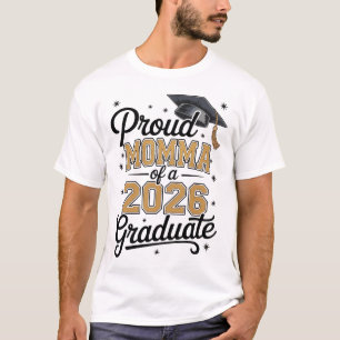 T-shirt Maman fière d'un diplômé de 2026 Or Diplômé