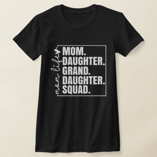 T-shirt Maman Fille Petite-fille Squad Fête des Mères (Poser)