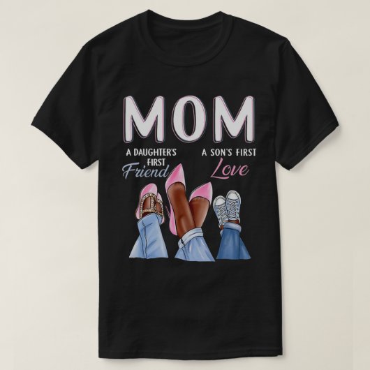 T-shirt Maman Fils premier amour filles premier ami mère (Design devant)