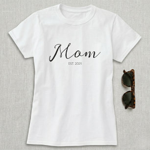 T-Shirt Maman Fondée Écriture Noire