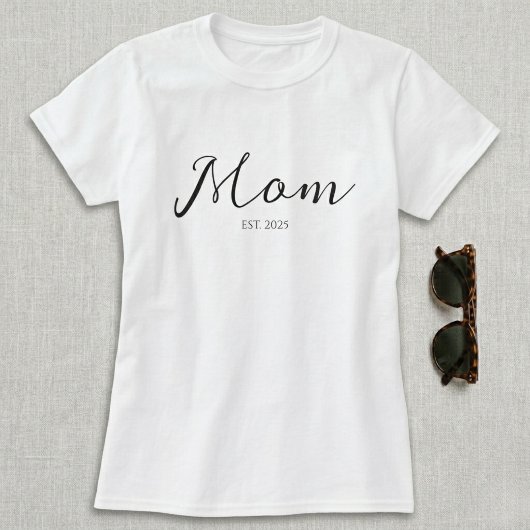 T-Shirt Maman Fondée Écriture Noire
