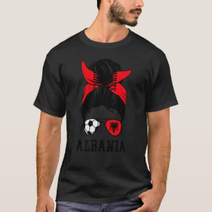 T-shirt Maman Footballeuse Albanaise Chignon Décoiffé Drap