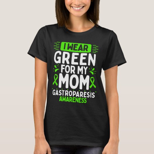 T-shirt Maman Gastroparesis Mama Green Ribbon (Devant)