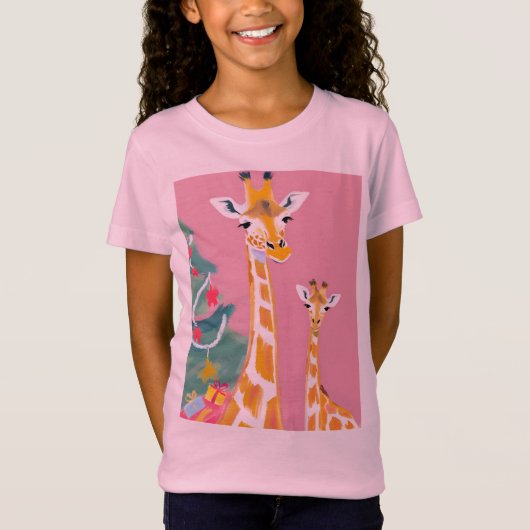 T-Shirt Maman girafe et bébé (Devant)