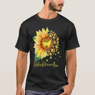 T-shirt Maman Golden Retriever Tournesol Patte de Chien Fê