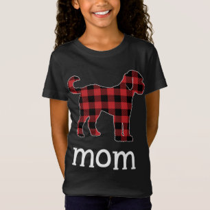 T-Shirt Maman Goldendoodle Rouge Plaid Noël Correspondant 