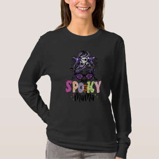T-shirt Maman Groovy Spooky Mama Chignon Méchant Sorcière