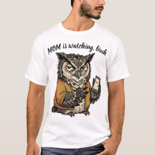 T-shirt Maman Hibou Drôle Cadeau Rigolo Personnalisable Br
