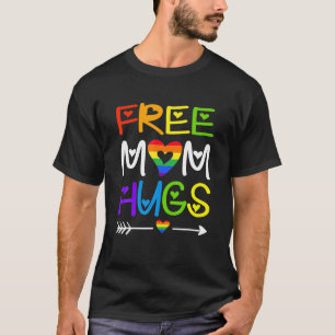 T-shirt Maman Hugs Rainbow Heart Cadeau Pour LGBT Pride Mo