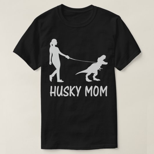 T-shirt Maman Husky Maman Husky Sibérien Femme Dinosaure C (Design devant)