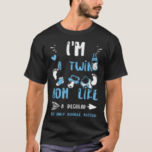 T-shirt Maman Je suis une maman jumelle comme une maman ré