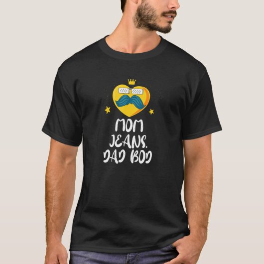 T-shirt Maman Jeans Papa Bod Cool Papa Papa Chill Père (Devant)