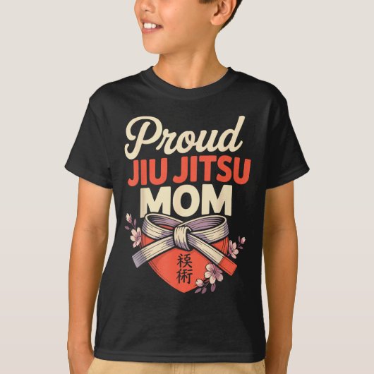 T-shirt Maman Jiu Jitsu Mère Design Rétro (Devant)
