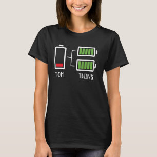 T-shirt Maman Jumelle Drôle Épuisée Basse Maman Adorable d