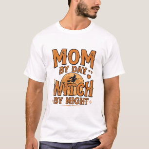 T-shirt Maman le jour sorcière la nuit conception de chemi