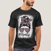 T-shirt Maman léopard rose Vie Mère blanchie Fête des Mère (Devant)