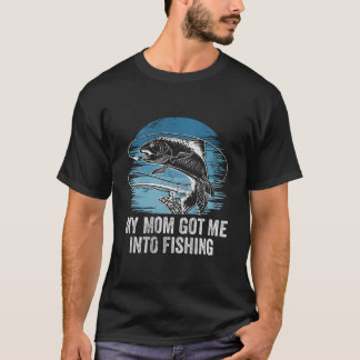 T-shirt Maman m'a initié à la pêche Maman Parents Mère Mam