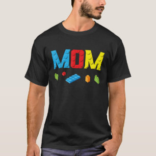 T-shirt Maman Maître Constructeur Bâtiment Briques Blocs F