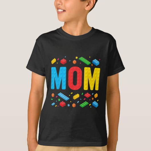T-shirt Maman Maître Constructeur Bâtiment Briques Blocs F (Devant)