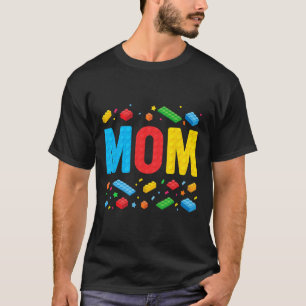 T-shirt Maman Maître Constructeur Bâtiment Briques Blocs F