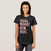T-shirt Maman Maman Maman Maman Bruh Léopard rose Plaid Da (Devant entier)