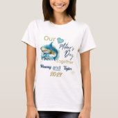 T-shirt Maman Matatching Shark Our First Mother's Day Toge (Devant)