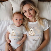 T-shirt Maman Matching Bear Our First Mother's Day Togethe