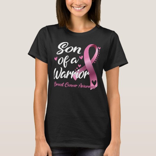 T-shirt Maman Mère Cancer du sein Lutter Conscience Fils d (Devant)
