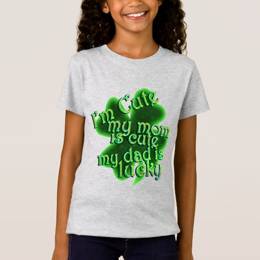 T-Shirt Maman mignonne papa Lucky St. Patrick's Day (Devant)