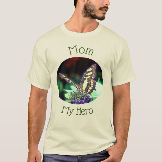 T-shirt Maman Mon Héros Papillon Nature (Devant)