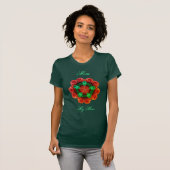 T-shirt Maman Mon héros Rose Rouge Kaleidoscope (Devant entier)