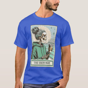 T-shirt Maman nageuse Carte Skeletonarot Entraîneur de nat