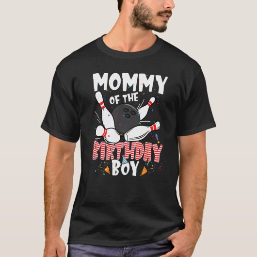 T-shirt Maman Of The Birthday Boy Bowler Family B Day Bowl (Devant)