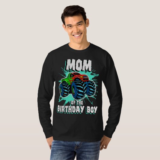 T-shirt Maman of the Birthday Boy Monster Truck Birthday P (Devant entier)