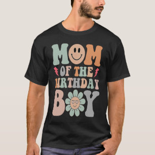 T-shirt Maman Of The Birthday Boy Retro Super Mama 1er Fir