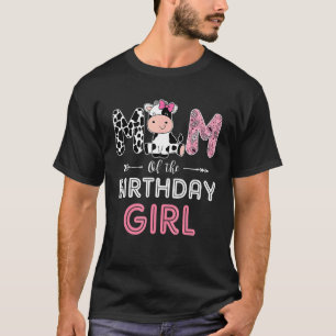 T-shirt Maman of the Birthday Girl Farm Vache maman Mat de