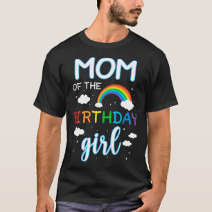 T-shirt Maman of the Birthday Girl Rainbow Matching Family