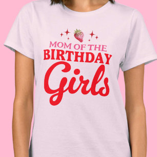 T-shirt Maman of the Birthday Girls Twins Joint Anniversai