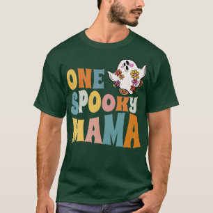 T-shirt Maman One Spooky Mama Groovy Halloween Costume