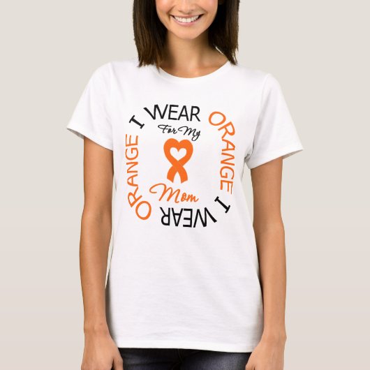 T-shirt Maman orange de ruban de sclérose en plaques (Devant)