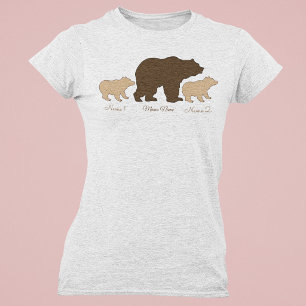 T-shirt Maman Ours Personnalisée Avec 2 Noms d'Enfants Cad