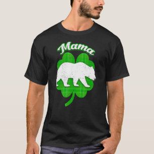 T-shirt Maman Ourson Clover Irlandais Lucky Funny Matching