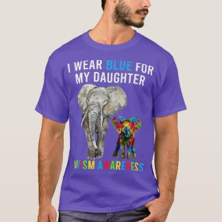 T-shirt Maman Papa Autisme Eléphant Vêtements Je Porte Du