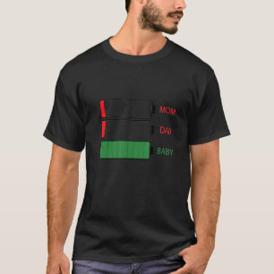 T-shirt Maman Papa Bébé Fatigué Batterie basse