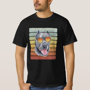 T-shirt Maman Papa Cane Corso Coucher de Soleil Rétro Vint
